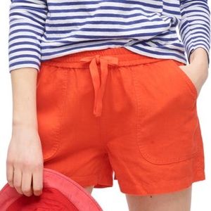J Crew Super Soft Linen Red Drawstring Shorts 3X